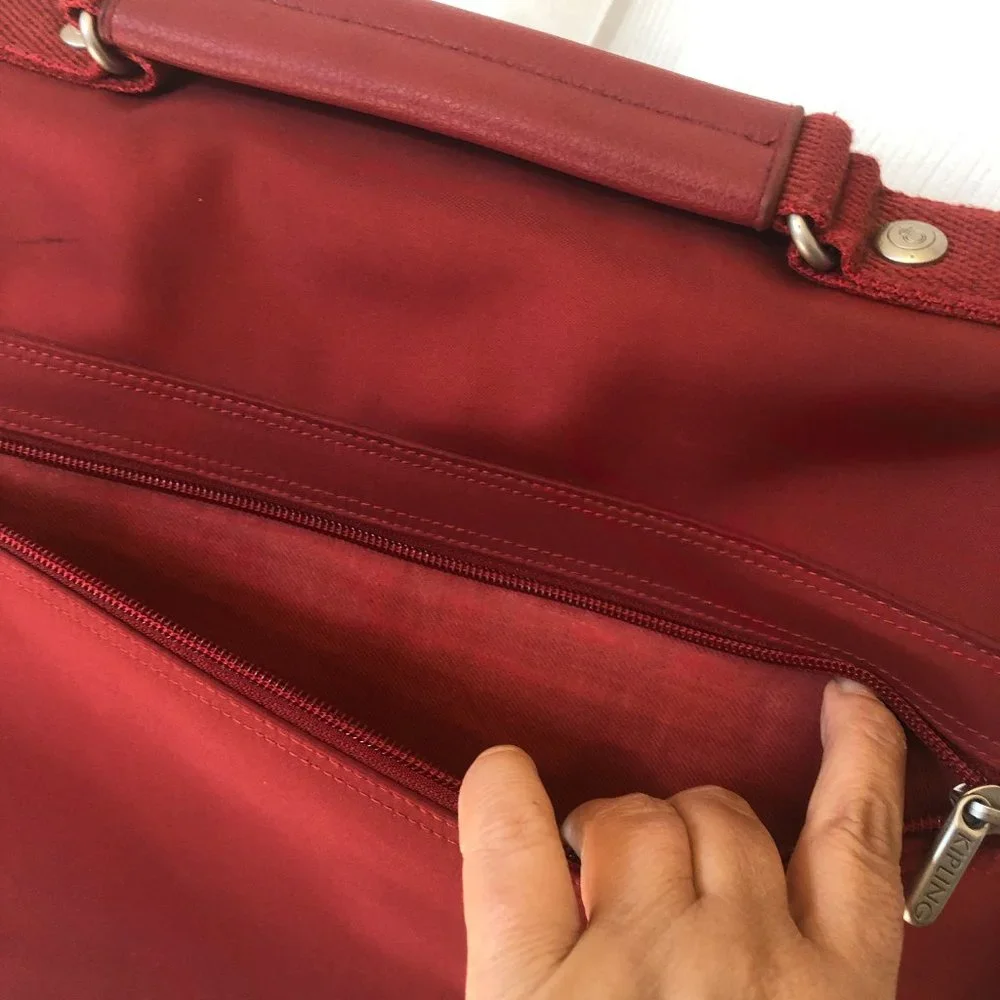 Kipling red messenger bag with computer compartment